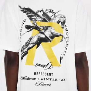 Represent White and Yellow Graphic Tee